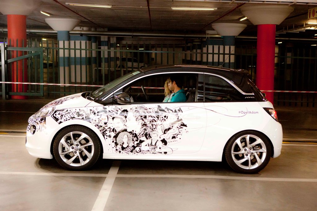 Adam at launch, showing self steering feature when parking 